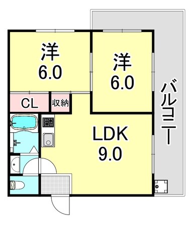 ダイバーシティ神戸長田C棟の物件間取画像